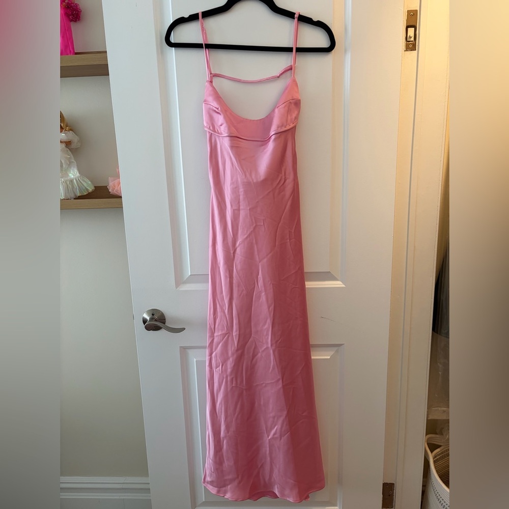 Zara Pink Satin Slip Gown